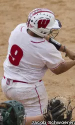 <b>Shannel Blackshear crushed a three-run home run in the Badgers' win over Kirkwood.</b>
