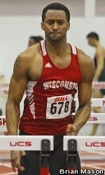 <b>Senior Japheth Cato won the 60 hurdles and the long jump with marks that lead the Big Ten entering the day.</b>