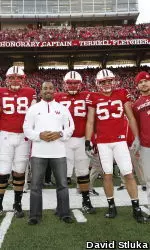 <b>Terrell Fletcher served as the Badgers' honorary captain when they played Ohio State last season.</b>