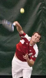 <b> Kostanov clinched the win for the Badgers with his singles victory. </b>