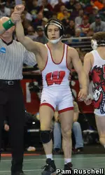 <b>Tyler Graff ended the NCAA championships on a winning note Saturday, winning the 133 lbs., bronze medal.</b>
