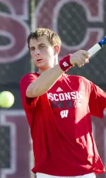 <b>Kostanov paired with Bertha to clinch the doubles point for Wisconsin. </b>