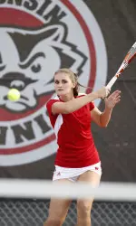 <b>Lauren Chypyha's singles win helped the Badgers make up an early deficit.<b/>