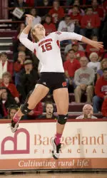 <b>Crystal Graff contributed 16 kills for Wisconsin Saturday.</b>