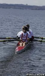 <b>The novice fours race on Lake Mendota against Minnesota and MSOE on Saturday, April, 20, 2013 </b>