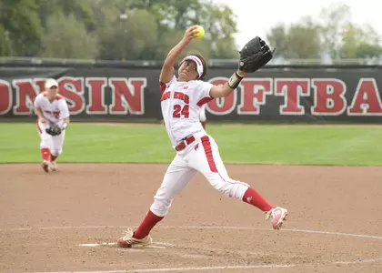 Taylor-Paige Stewart (24) pitched a complete game against Loyola in the Badgers' fall game.