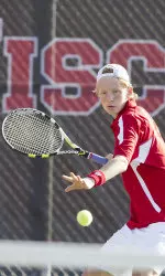 Sophomore Oskar Wikberg led the Badgers with a singles win