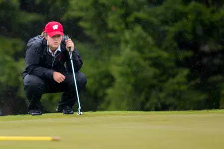 Brooke Ferrell prepares to putt at the 2014 NCAA West Regional May 8-10 at the Tumble Creek Club, Cle Elum, Wash.