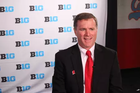 Mike Eaves at 2014 Big Ten Media Day in Detroit (Paul Capobianco photo)