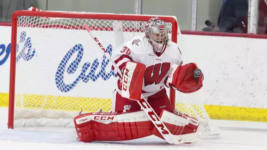 Ann-Renee Desbiens makes a save