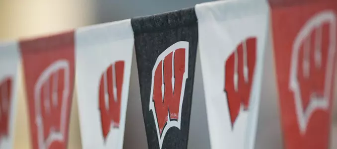 Flags hang at the UW Natatorium for a dual meet vs. Northwestern