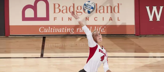 Kelli Bates attacks the ball vs. Charleston