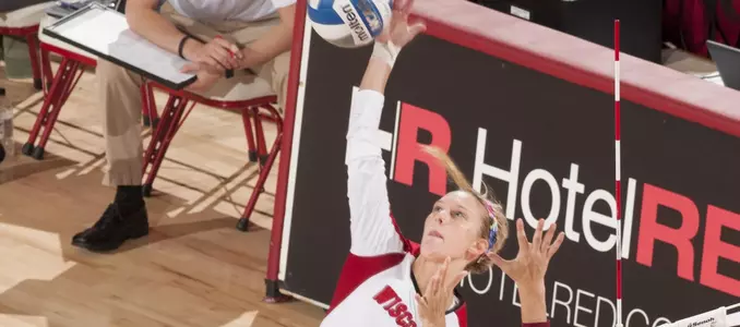 Kelli Bates goes up for a kill