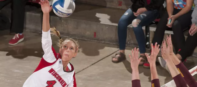 Kelli Bates goes up for a kill