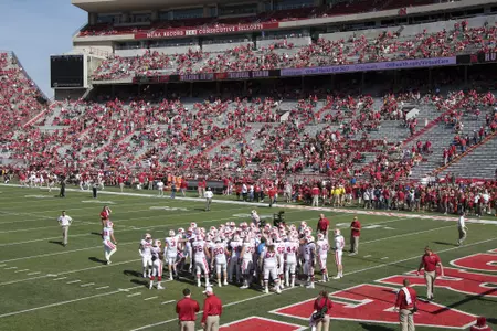Pre-Game Huddle vs Nebraska