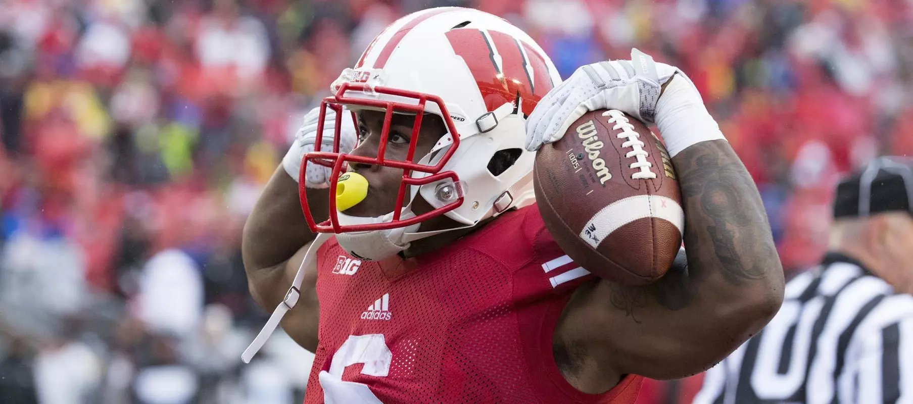 Corey Clement celebrates after a touchdown vs. Rutgers