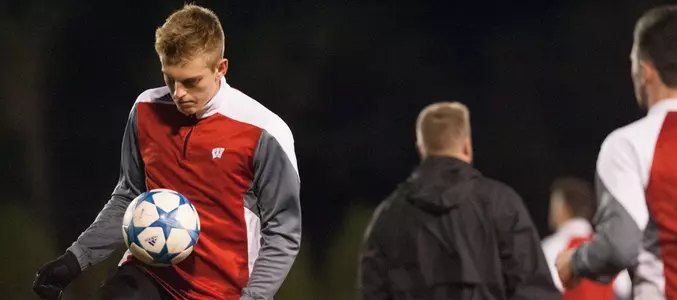 Sam Brotherton warms up before a game