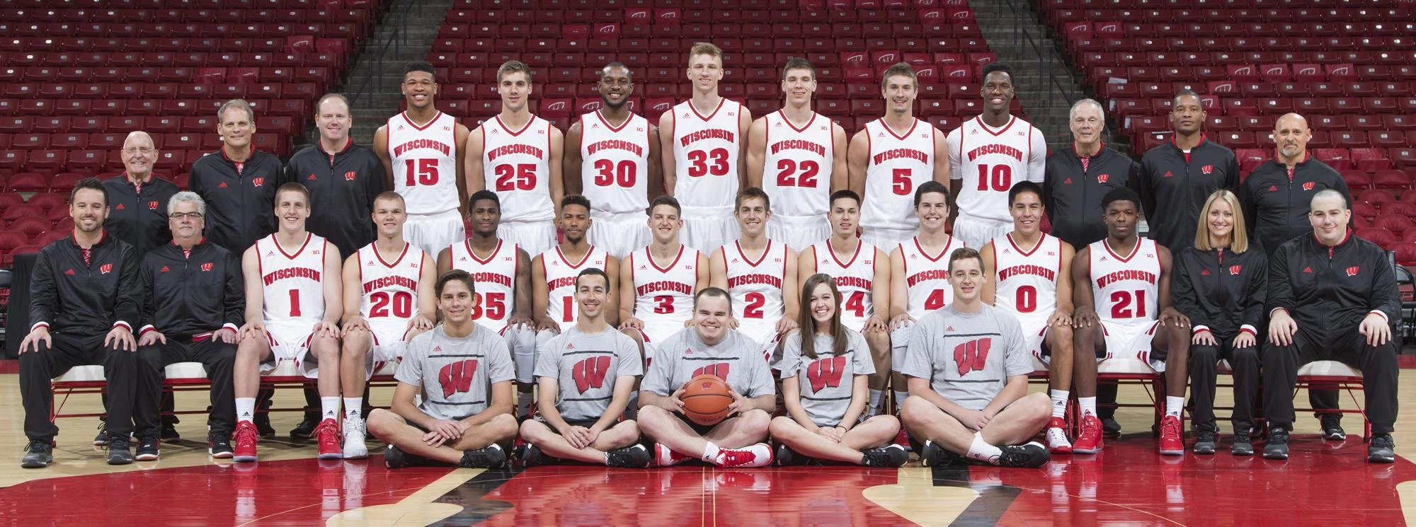 2015-16 Wisconsin Men's Basketball Team Photo roster page pic