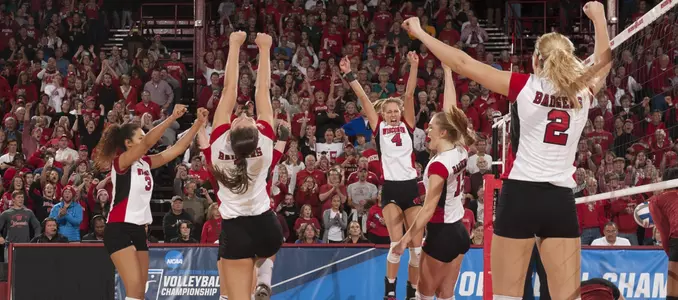 The Badgers celebrate match point