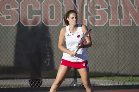 Wisconsin Badgers women's tennis player Maria Avgerinos. (Photo by David Stluka)