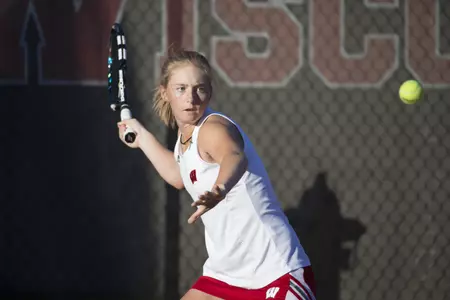 Wisconsin Badgers women's tennis player Kelsey Grambeau. (Photo by David Stluka)