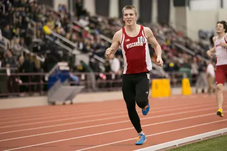 Sawyer Smith competes in the 1000 meters at the 2015 Big Ten Indoor Championships, Feb. 27, 2015 (Walt Middleton photo)