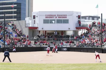 Goodman Diamond had a season high 1,612 fans in attendance. The crowd was the second-largest home crowd at Goodman Diamond in school history. (Photo by David Stluka)