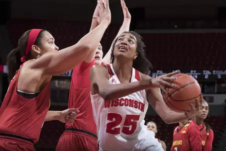 Michala Johnson (25) goes to score