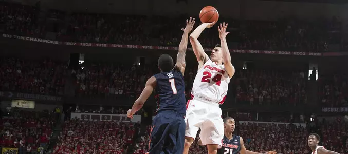 Bronson Koenig shoots against Illinois