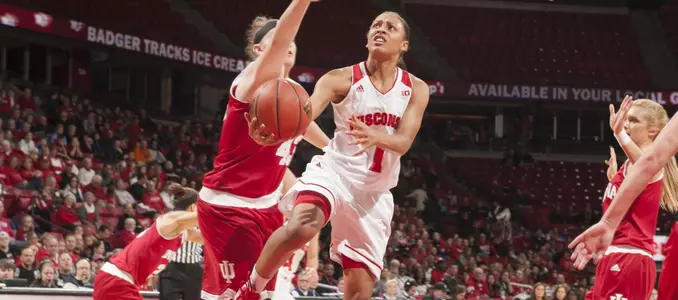 Dakota Whyte drives to the basket against Indiana