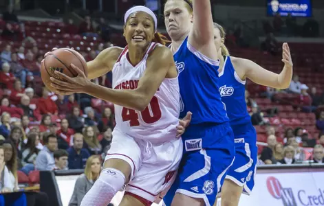 Avyanna Young with a drive against Drake