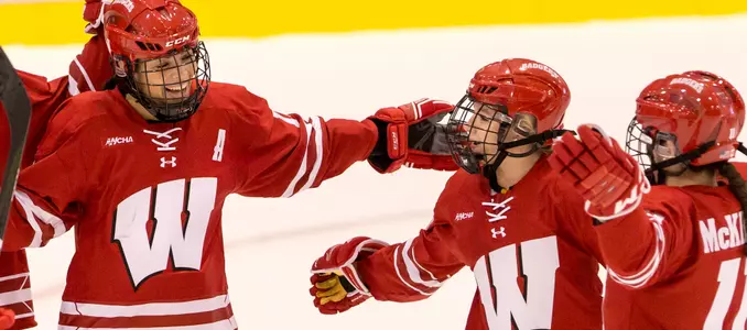 Women's hockey celebration