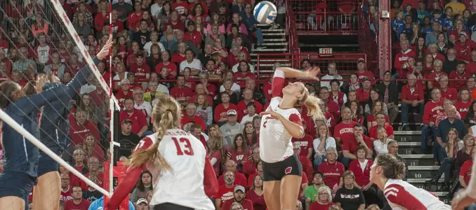 Romana Kriskova goes up for a kill