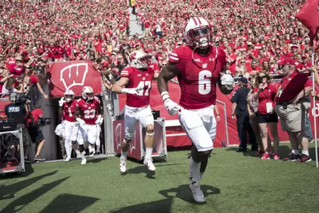 Corey Clement pregame run out vs. Akron - 2016