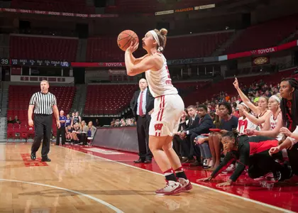 Courtney Fredrickson puts up one of her four triples.