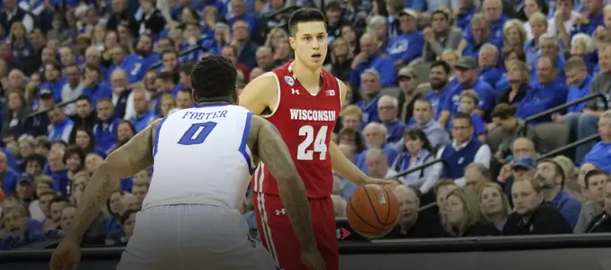 Bronson Koenig dribbles the ball during a game at Creighton