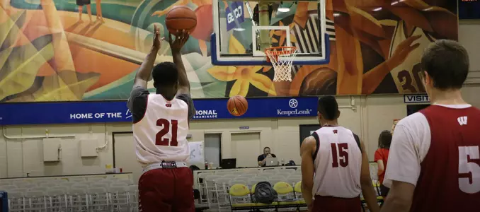 Khalil Iverson shoots during practice prior to the Maui Invitational