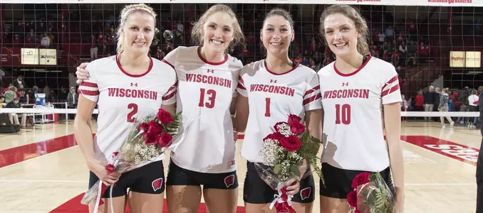 The 2016 senior class of Romana Kriskova, Haleigh Nelson, Lauren Carlini and Tori Blake
