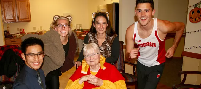 Badgers give back Halloween 2016 Capital Lakes Retirement Center