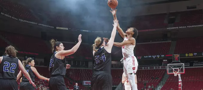 Avyanna Young goes up for a shot