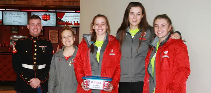 Badgers Give Back Toys for Tots 2016 Men's Rowing Katherine Grose, Lily Hansen, Elizabeth Clarke, Taylor Caudle, Women's Rowing