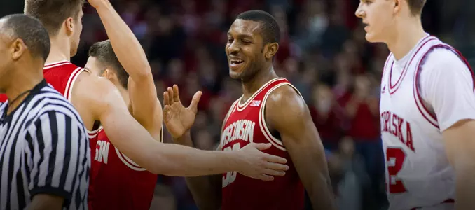 Vitto Brown celebrates a win over Nebraska