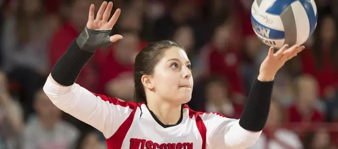 Amber MacDonald serves up the ball