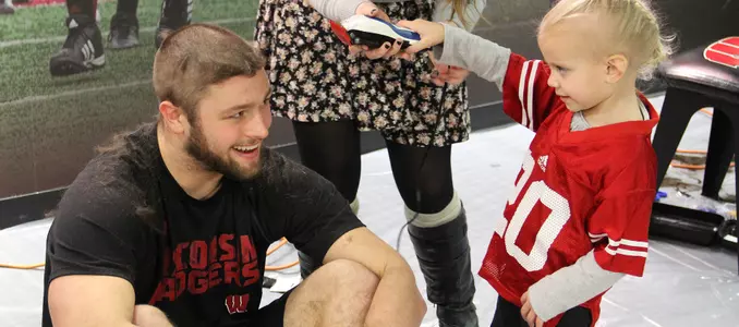 Vince Biegel - Shave to Save 2015 - Community Service - Badgers Give Back