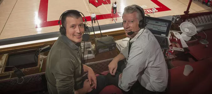 Jon Arias and Pete Waite at home volleyball match