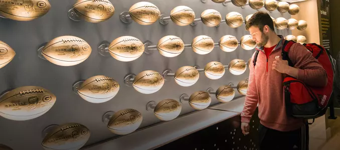 Vince Biegel at Lambeau Atrium