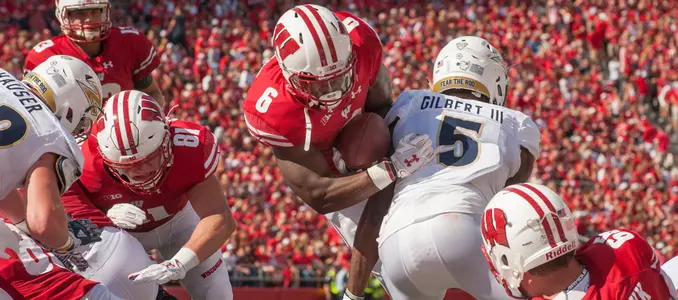 Corey Clement dives in for a touchdown vs. Akron