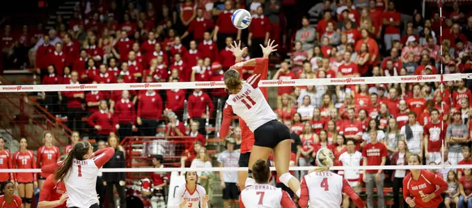 Tionna Williams hits a kill against OSU