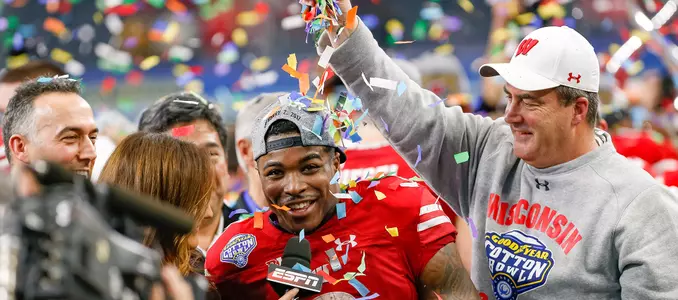 Football Cotton Bowl 2017 confetti Corey Clement Paul Chryst