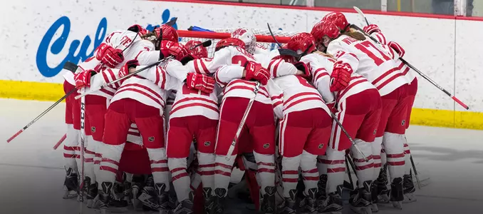 Women's hockey huddle